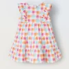 Blukids Vestito a balze in cotone stretch neonata- Vestitini