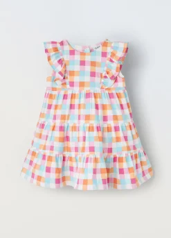 Blukids Vestito a balze in cotone stretch neonata- Vestitini