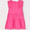 Blukids Vestito a balze in popeline di puro cotone bambina- Vestiti