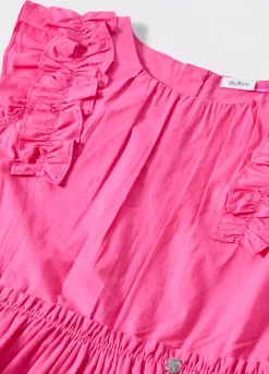 Blukids Vestito a balze in popeline di puro cotone bambina- Vestiti