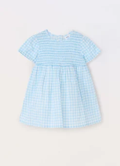 Blukids Vestito a quadri in puro cotone IANA neonata- Vestitini