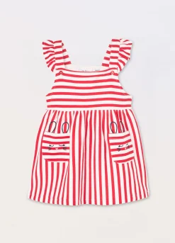 Blukids Vestito a righe in puro cotone neonata- Vestitini