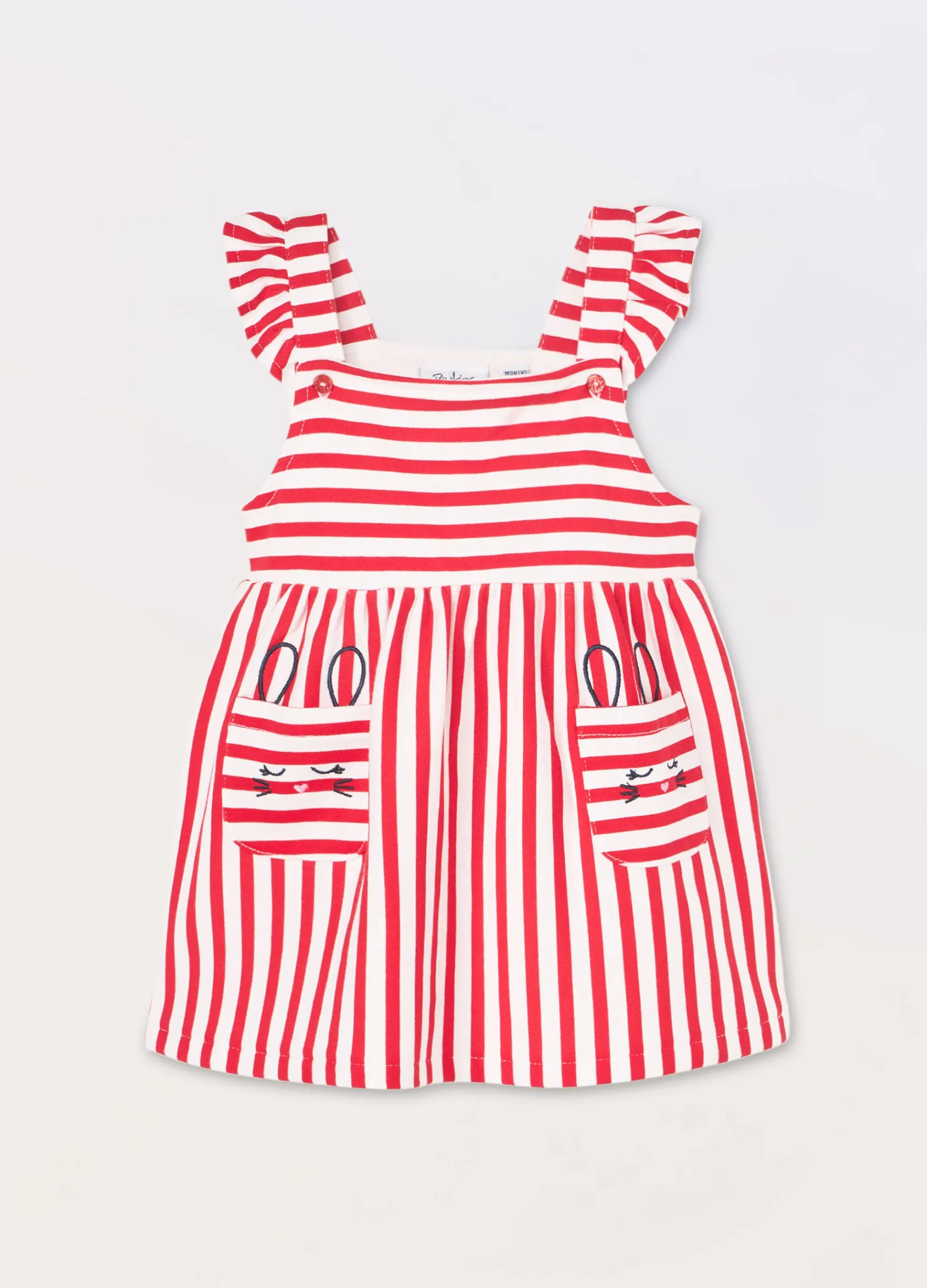 Blukids Vestito a righe in puro cotone neonata- Vestitini