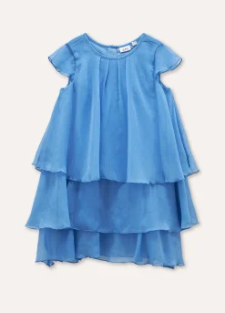 Blukids Vestito crêpe a balze bambina- Vestiti