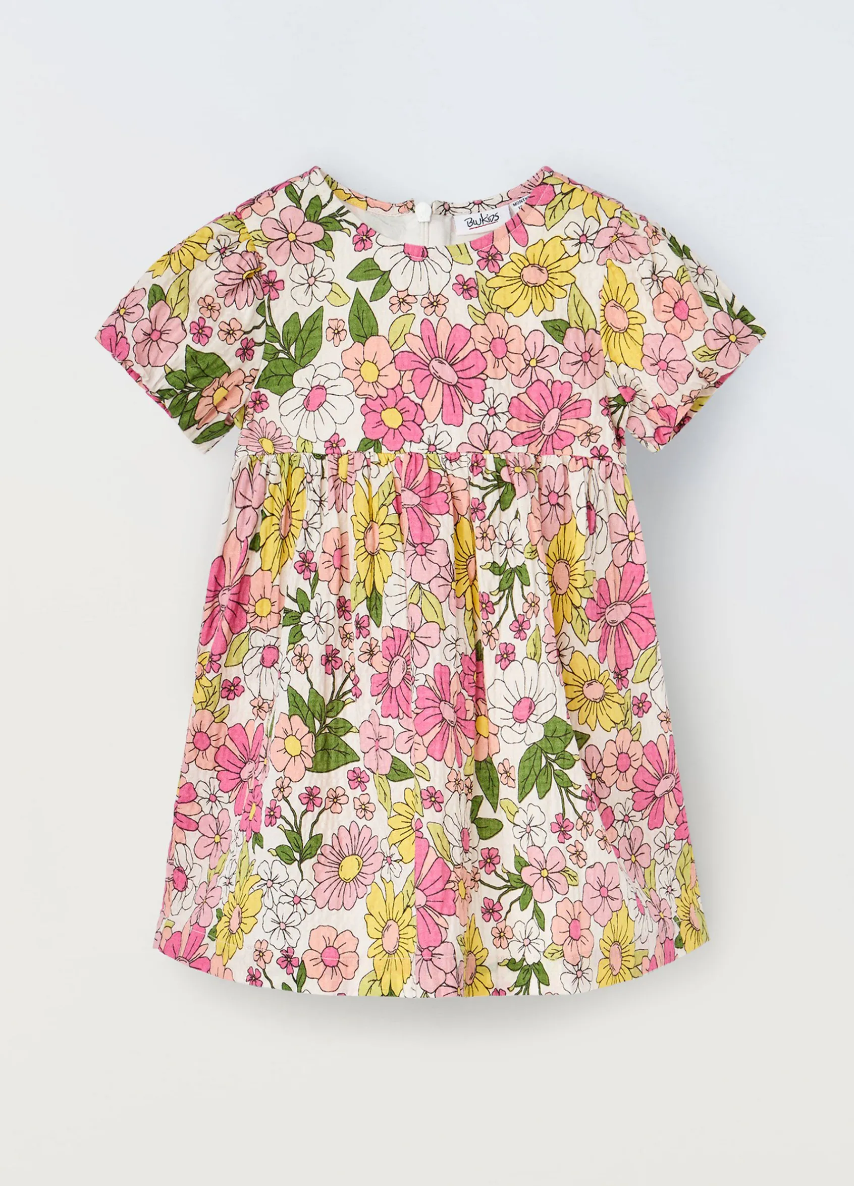 Blukids Vestito floreale in cotone stretch neonata- Vestitini
