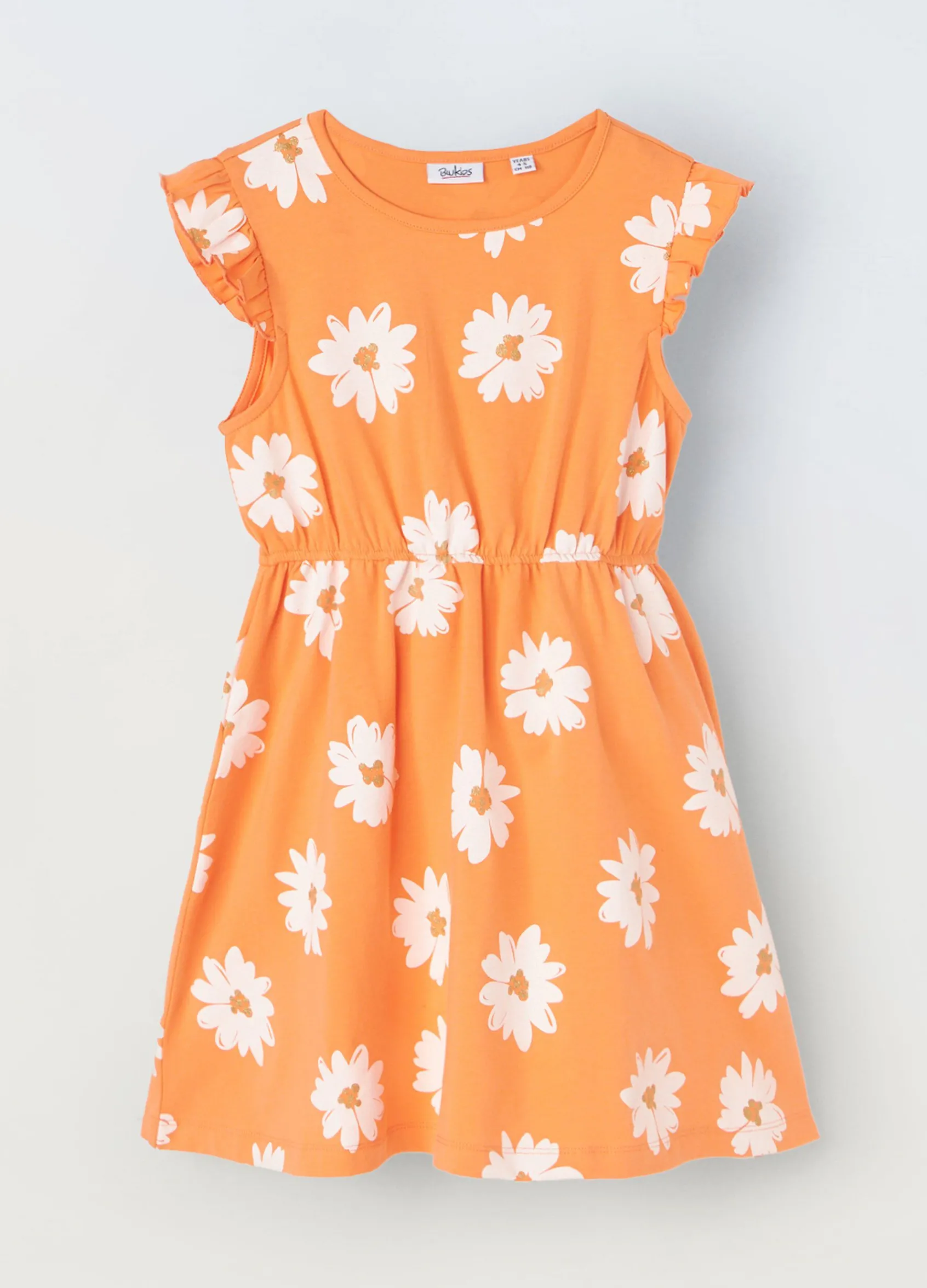 Blukids Vestito in cotone stretch a fiori bambina- Vestiti