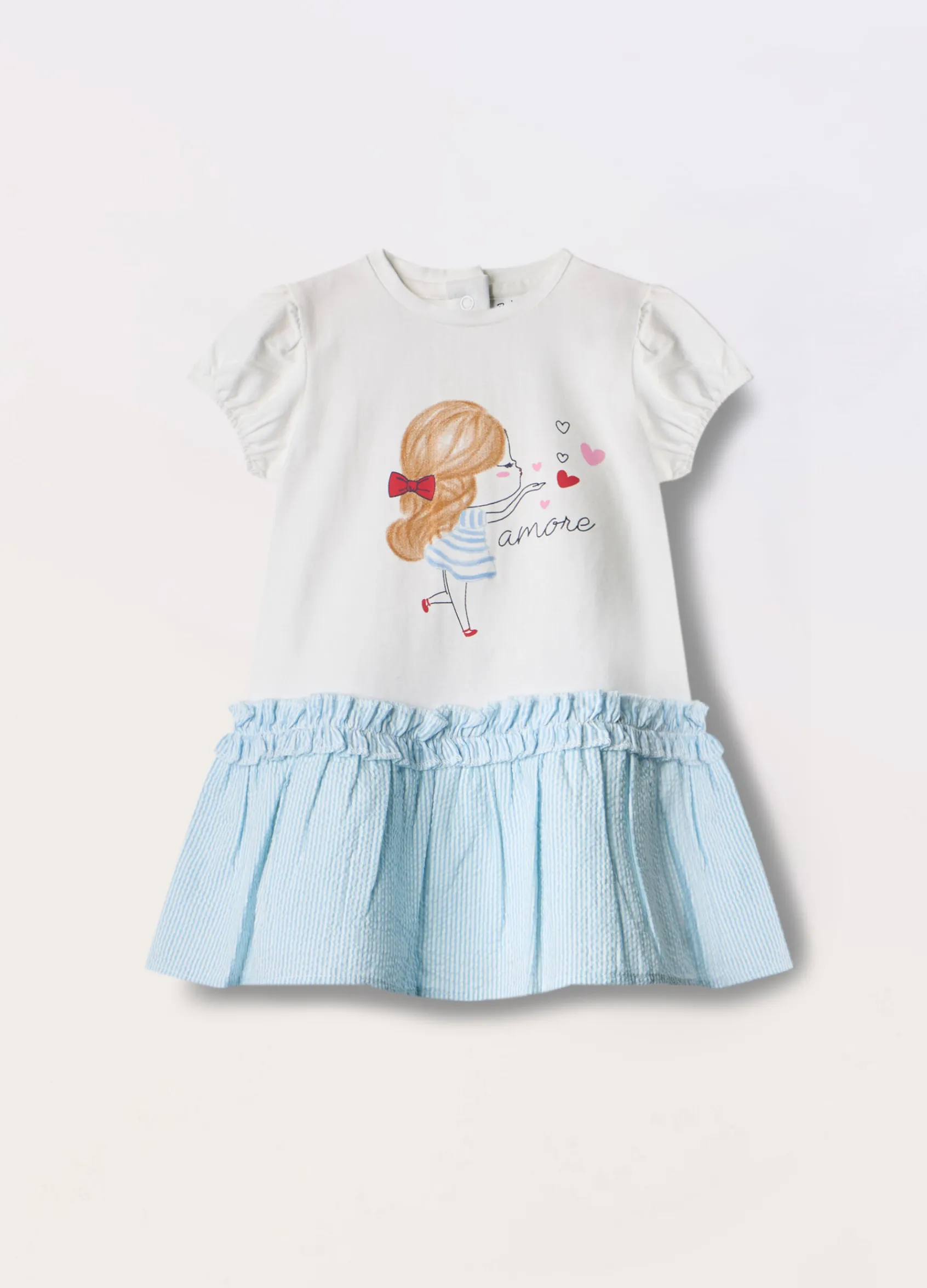 Blukids Vestito in jersey di cotone stretch neonata- Vestitini