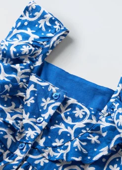 Blukids Vestito in misto lino bambina- Vestiti