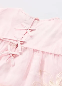 Blukids Vestito in organza con ricami neonata- Vestitini