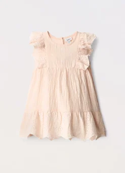 Blukids Vestito in puro cotone con ricami neonata- Vestitini