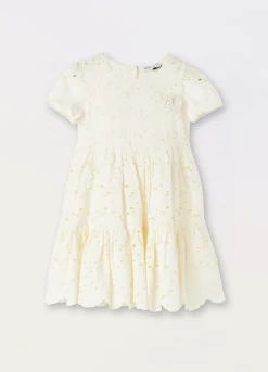 Blukids Vestito in puro cotone sangallo bambina- Vestiti