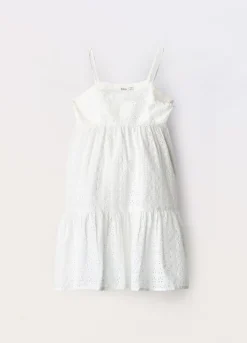 Blukids Vestito in puro cotone sangallo ragazza- Vestiti