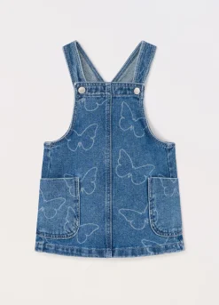 Blukids Vestito salopette in denim di puro cotone neonata- Vestitini