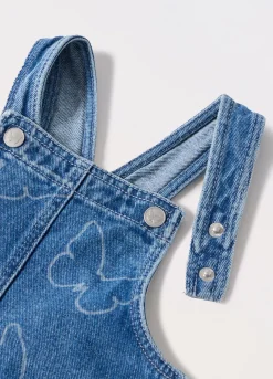 Blukids Vestito salopette in denim di puro cotone neonata- Vestitini