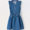 Blukids Vestito smanicato in chambray di puro cotone bambina- Vestiti